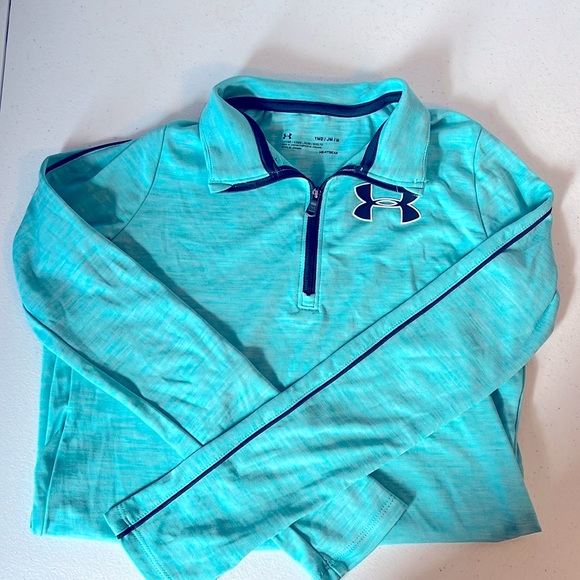 Under Armour Other - Underarmour Girls Medium Teal Long Sleeve 1/3 Zip Up